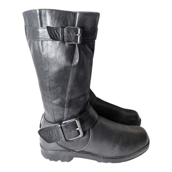 GENTLE SOULS Black Leather Buckled Boot Size 6.5M - Picture 3 of 9